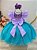 Vestido Infantil Princesa Sereia Ariel Lilás Festas - Imagem 4