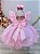 Vestido Infantil Rosa Princesa Aurora Bela Adormecida Festas - Imagem 4