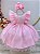 Vestido Infantil Rosa Princesa Aurora Bela Adormecida Festas - Imagem 1