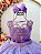 Vestido Infantil Lilás Renda Metalizada Tule Brilho Damas - Imagem 2