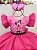 Vestido Infantil Rosa Chiclete Minnie Saia Glitter Festas - Imagem 2
