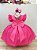 Vestido Infantil Rosa Chiclete Minnie Saia Glitter Festas - Imagem 4
