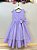 Vestido Infantil Lilás Busto Drapeado Aplique Laço Damas - Imagem 5