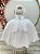 Vestido Infantil Longo Branco Luxo Formaturas Daminhas - Imagem 9