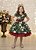 Vestido Infantil Verde e Marsala Ursinhos Natal Festas - Imagem 1