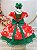 Vestido Infantil Vermelho e Verde Ursinhos Natal Festas - Imagem 4