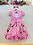 Vestido Infantil Rosa Minnie Florido Com Laço Festas - Imagem 6