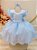 Vestido Infantil Azul Claro Saia Tule e Glitter - Imagem 1