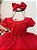 Vestido Infantil Vermelho Busto Strass Festas - Imagem 6
