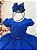 Vestido Infantil Azul Royal Busto Nervura Festas Daminhas - Imagem 2