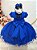 Vestido Infantil Azul Royal Busto Nervura Festas Daminhas - Imagem 4