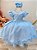 Vestido Infantil Azul Claro com Busto Nervura - Imagem 1