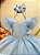 Vestido Infantil Princesa Frozen Elza Anna Azul Claro Festas - Imagem 2