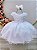 Vestido Infantil Branco Renda Apliques Daminha Festas - Imagem 7