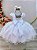 Vestido Infantil Branco Renda Apliques Daminha Festas - Imagem 4