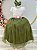 Vestido Infantil Off White Saia Verde Oliva Daminha Longo - Imagem 7