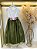 Vestido Infantil Off White Saia Verde Oliva Daminha Longo - Imagem 5
