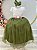 Vestido Infantil Off White Saia Verde Oliva Daminha Longo - Imagem 1
