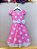 Vestido Infantil Minnie Rosa Com Bolinhas Brancas Festas - Imagem 5