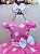Vestido Infantil Minnie Rosa Com Bolinhas Brancas Festas - Imagem 2