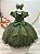 Vestido Infantil Verde Oliva Daminha Festas Midi - Imagem 4