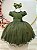 Vestido Infantil Verde Oliva Daminha Festas Midi - Imagem 7