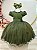 Vestido Infantil Verde Oliva Daminha Festas Midi - Imagem 1