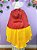 Vestido Fantasia Infantil Branca de Neve Amarelo Capa Tiara - Imagem 4