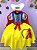 Vestido Fantasia Infantil Branca de Neve Amarelo Capa Tiara - Imagem 5