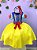 Vestido Fantasia Infantil Branca de Neve Amarelo Capa Tiara - Imagem 7