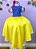 Vestido Fantasia Infantil Branca de Neve Amarelo Capa Tiara - Imagem 9