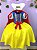 Vestido Fantasia Infantil Branca de Neve Amarelo Capa Tiara - Imagem 1