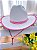 Chapéu Cowboy Rosa Infantil Feminino Boiadeira Texano Branco Festa - Imagem 1