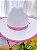 Chapéu Cowboy Rosa Infantil Feminino Boiadeira Texano Branco Festa - Imagem 3