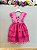Vestido Infantil Rosa Chiclete Minnie Saia Glitter Festas - Imagem 5