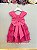 Vestido Infantil Rosa Chiclete Minnie Saia Glitter Festas - Imagem 6