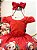 Vestido Infantil Vermelho Ursinhos Neve Festas Natal - Imagem 2
