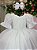 Vestido Infantil Branco Lese Midi Festa Luxo Casamento - Imagem 6