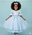 Vestido Infantil Azul Bebe Lese Midi Festa Luxo Casamento - Imagem 1