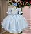 Vestido Infantil Azul Bebe Lese Midi Festa Luxo Casamento - Imagem 2