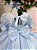 Vestido Infantil Azul Bebe Lese Midi Festa Luxo Casamento - Imagem 7