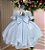 Vestido Infantil Azul Bebe Lese Midi Festa Luxo Casamento - Imagem 5