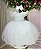 Vestido Infantil Batizado Casamento Branco Cinto Strass - Imagem 1