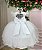 Vestido Infantil Batizado Casamento Branco Cinto Strass - Imagem 4