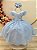 Vestido Infantil Azul Claro Apliques de Borboletas Festas - Imagem 1