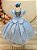 Vestido Infantil Azul Claro Apliques de Borboletas Festas - Imagem 5