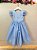 Vestido Infantil Azul Claro Apliques de Borboletas Festas - Imagem 3