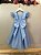 Vestido Infantil Azul Claro Apliques de Borboletas Festas - Imagem 2