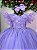 Vestido Infantil Lilas Com Renda Casamentos Festas Angelie - Imagem 2