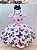 Vestido Infantil Jardim das Borboletas Rosa Luxo Cinto - Imagem 1